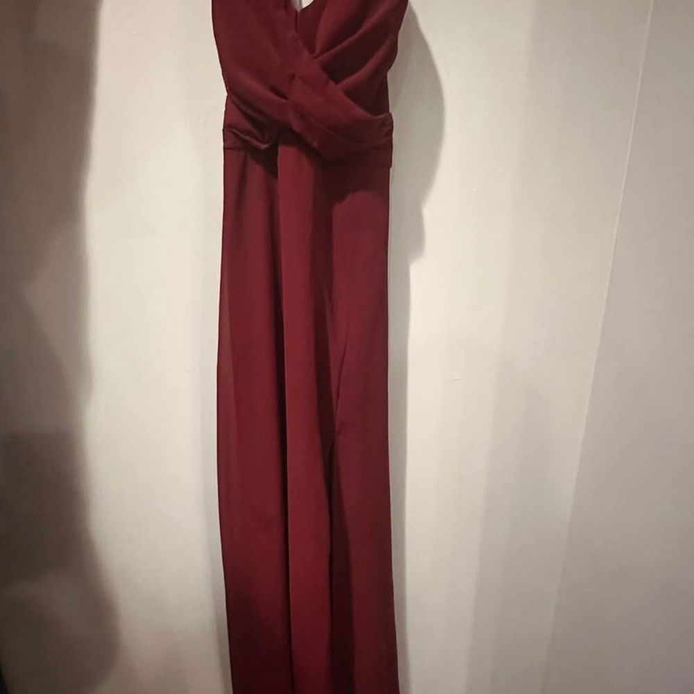 Elegant Burgundy Evening Gown